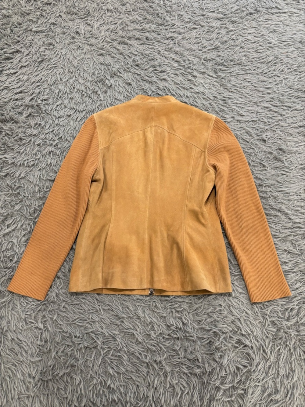 VTG Katherine Kelly Women’s Caramel Goat Suede Leather Full Zip Jacket Size 10 - Picture 4 of 7